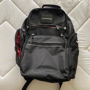 Cinemark branded backpack black with red interior